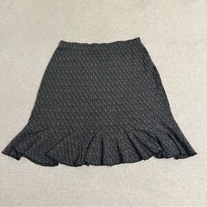 White House Black Market Black and Gray Flared Mini Skirt